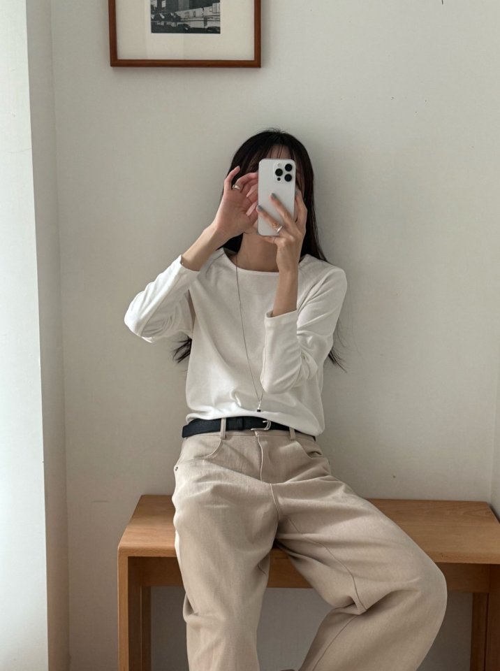 Amygrace - Korean Women Fashion - #romanticstyle - Bravo Span Slim Tee - 4