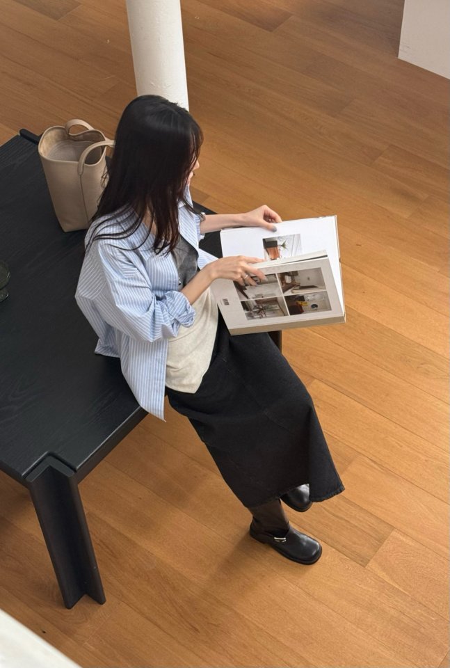 Amygrace - Korean Women Fashion - #thelittlethings - Bake Stripe Shirt - 3