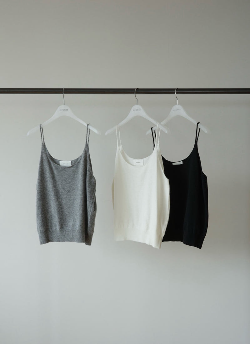 Amygrace - Korean Women Fashion - #womensfashion - Deep Knit Sleeveless Top - 12