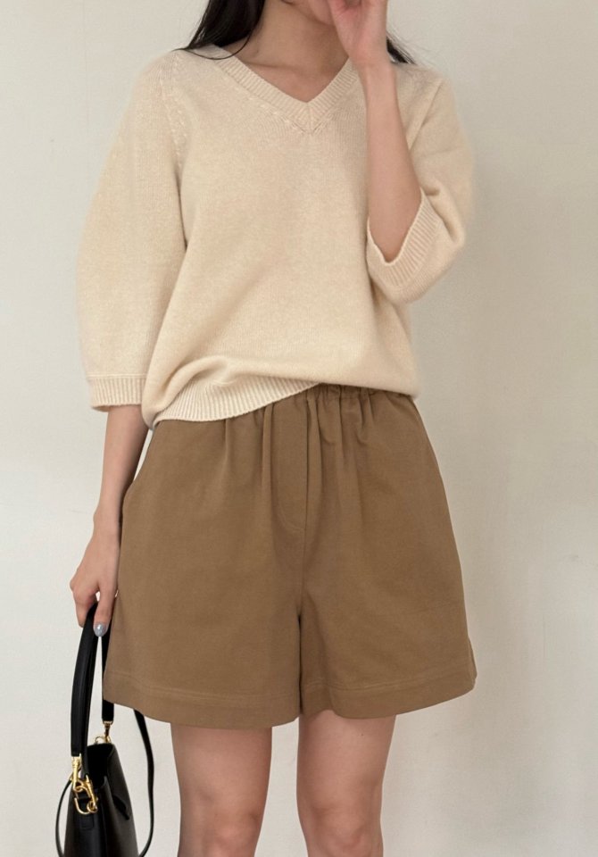 Amygrace - Korean Women Fashion - #womensfashion - Rabbit Wholegarment Short Sleeved Knit Top - 10