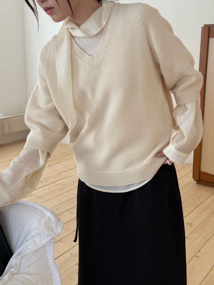 Amygrace - Korean Women Fashion - #womensfashion - Rabbit Wholegarment Short Sleeved Knit Top - 8