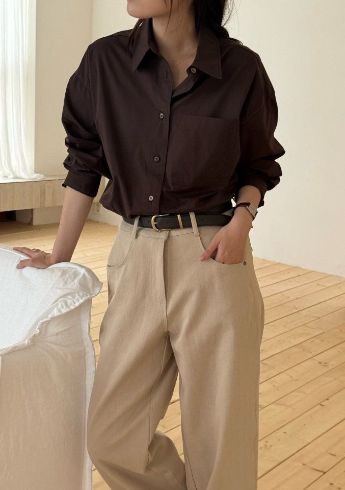 Amygrace - Korean Women Fashion - #womensfashion - Creed Cotton Shirt