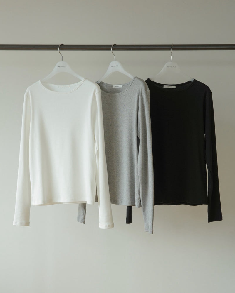 Amygrace - Korean Women Fashion - #womensfashion - Bravo Span Slim Tee - 12