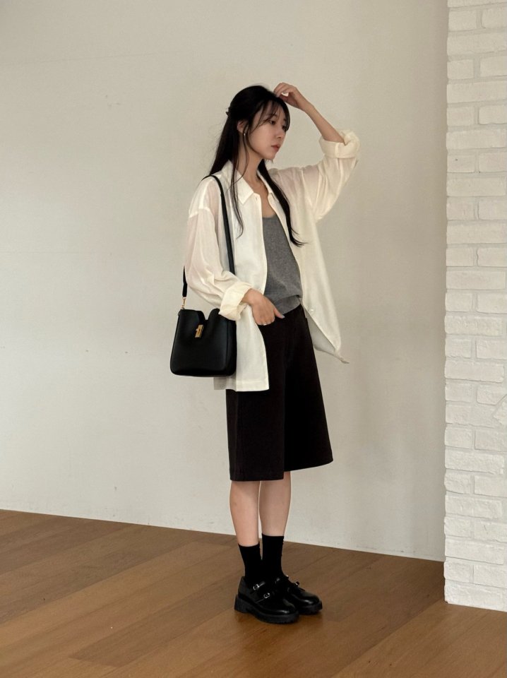 Amygrace - Korean Women Fashion - #womensfashion - Bermuda Cotton Pants - 11