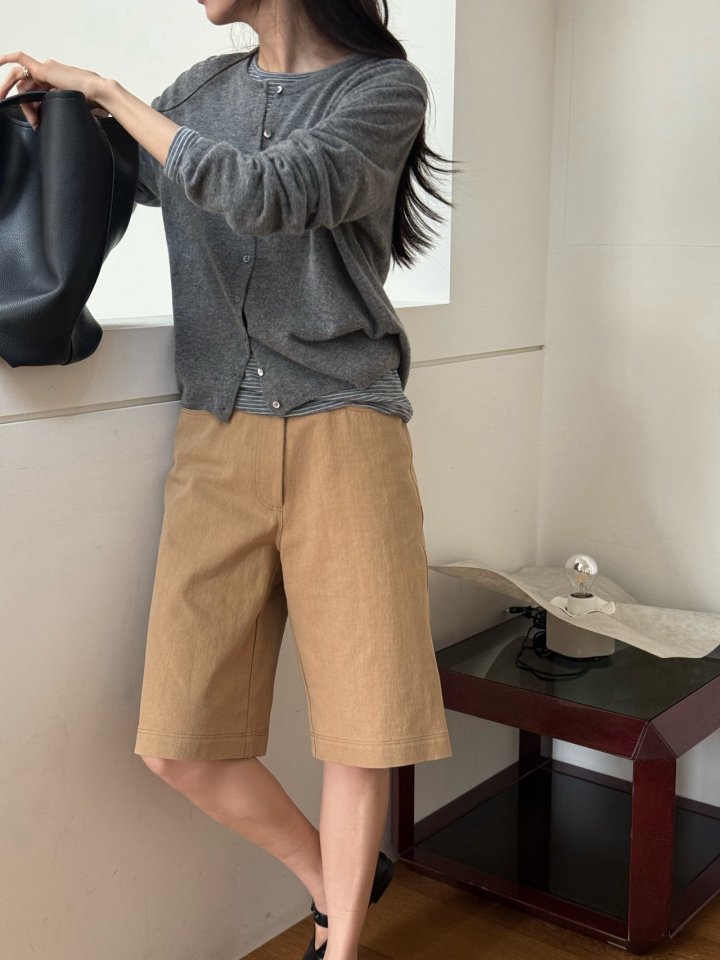 Amygrace - Korean Women Fashion - #womensfashion - Bermuda Cotton Pants - 7