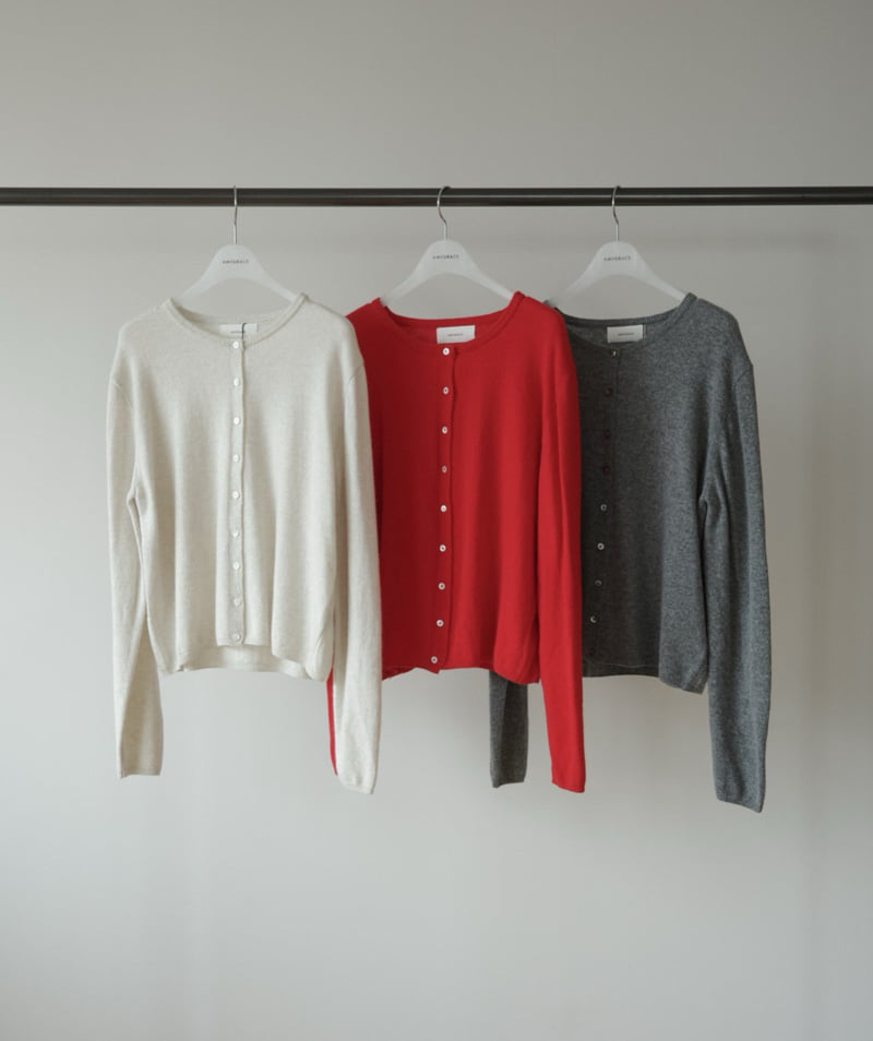 Amygrace - Korean Women Fashion - #womensfashion - Prince Cashmere Round Cardigan - 12