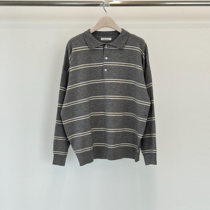 Another Avenue - Korean Women Fashion - #momslook - From Stripe Collar Knit Top - 6
