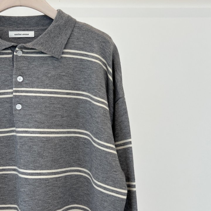 Another Avenue - Korean Women Fashion - #momslook - From Stripe Collar Knit Top - 8