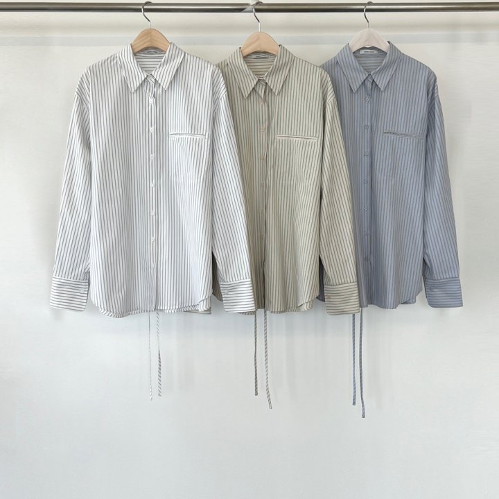 Another Avenue - Korean Women Fashion - #momslook - Mine Stripe Shirt