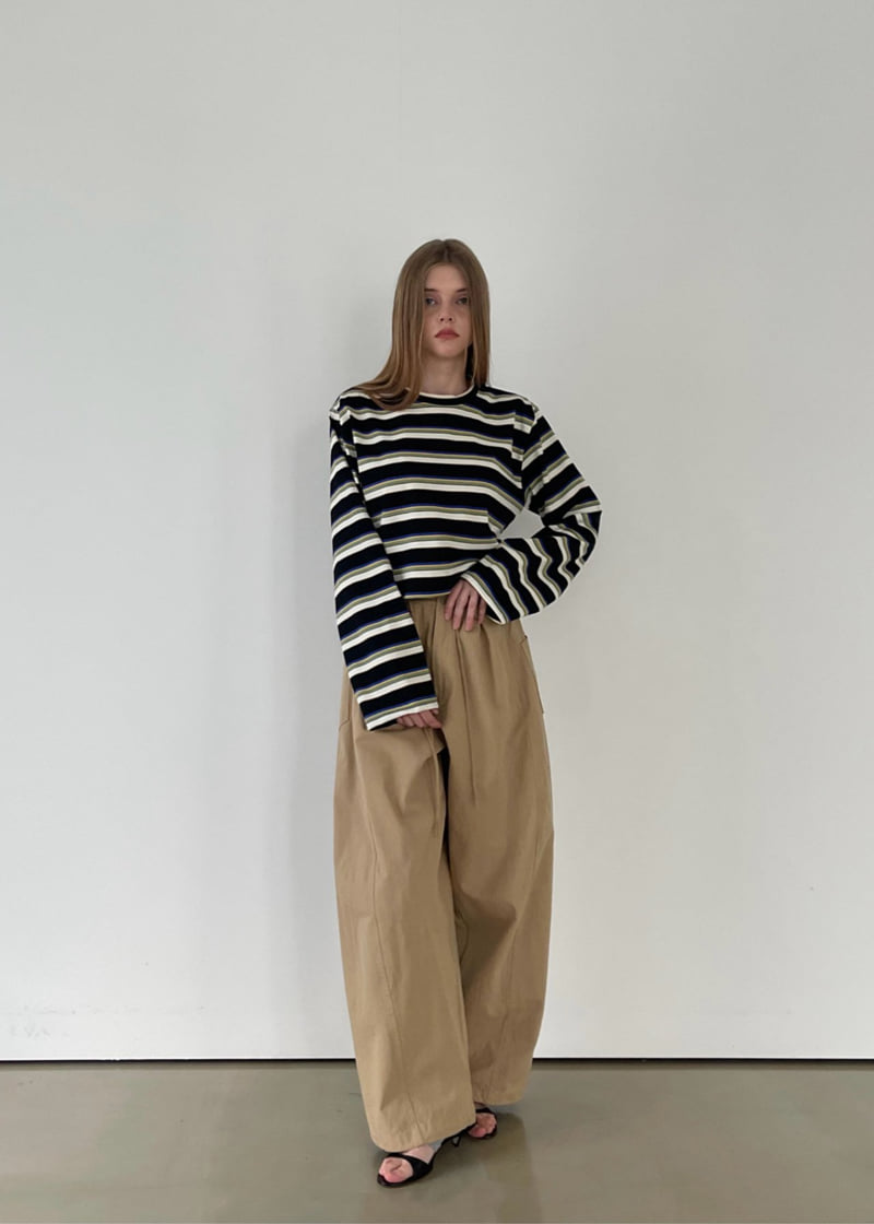 Another Avenue - Korean Women Fashion - #momslook - Multi Stripe Crop Tee - 12