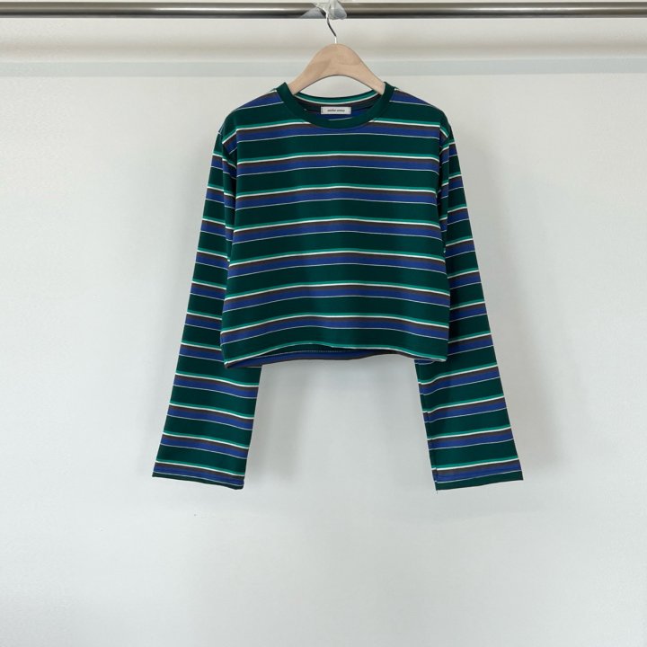 Another Avenue - Korean Women Fashion - #womensfashion - Multi Stripe Crop Tee - 4