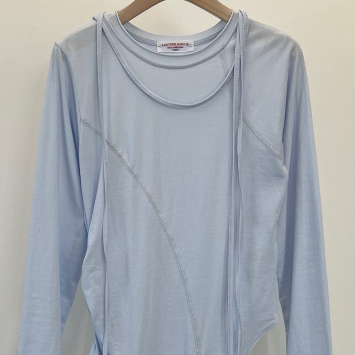 Another Avenue - Korean Women Fashion - #momslook - Diagonal Frill Tee - 8