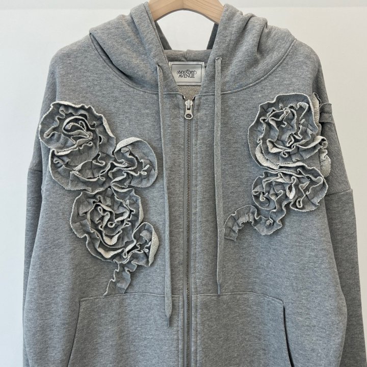 Another Avenue - Korean Women Fashion - #restrostyle - Handle Flower Zip-up Jacket - 7