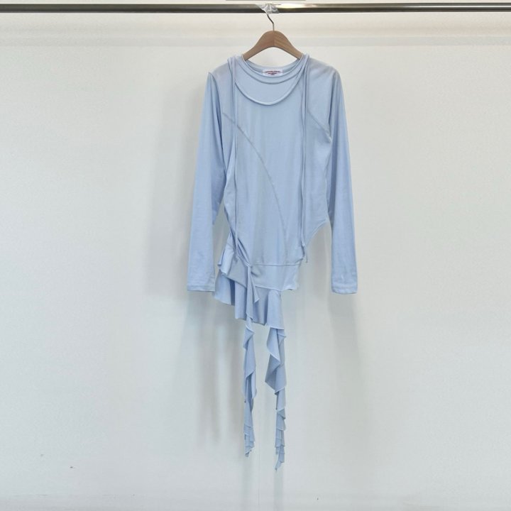 Another Avenue - Korean Women Fashion - #thelittlethings - Diagonal Frill Tee - 5