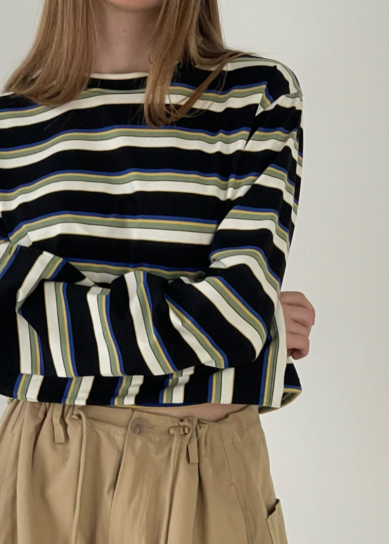 Another Avenue - Korean Women Fashion - #womensfashion - Multi Stripe Crop Tee - 11