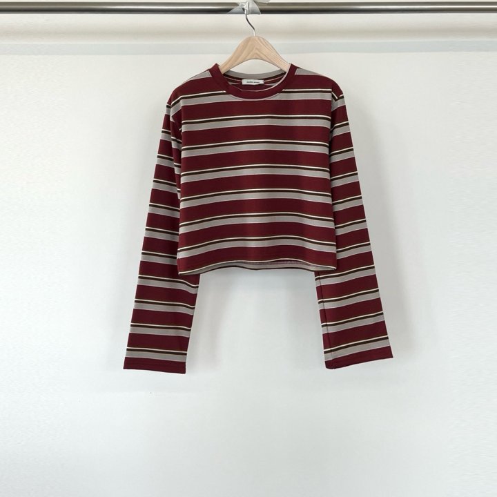 Another Avenue - Korean Women Fashion - #womensfashion - Multi Stripe Crop Tee - 3