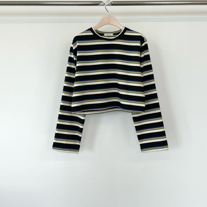 Another Avenue - Korean Women Fashion - #womensfashion - Multi Stripe Crop Tee - 5