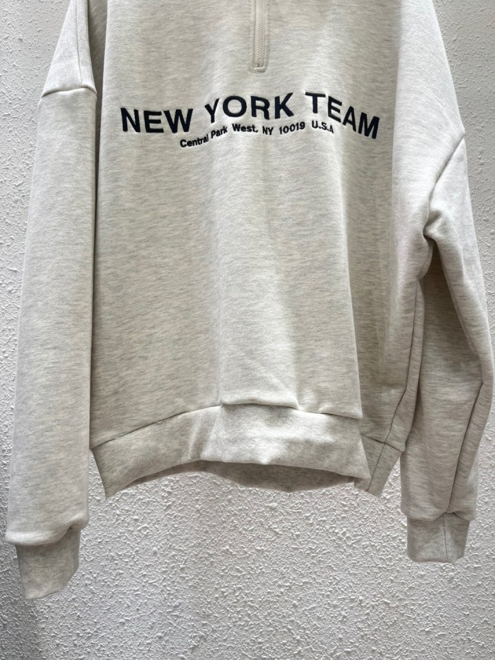 Another Plan - Korean Women Fashion - #shopsmall - New York Half Zip-up Top - 3