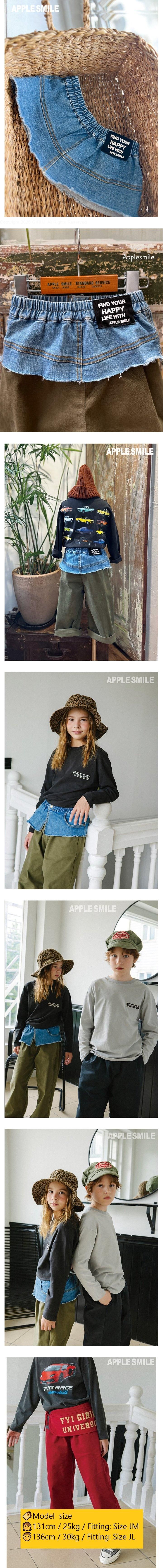 Apple Smile - Korean Children Fashion - #magicofchildhood - Layered Denim Skirt