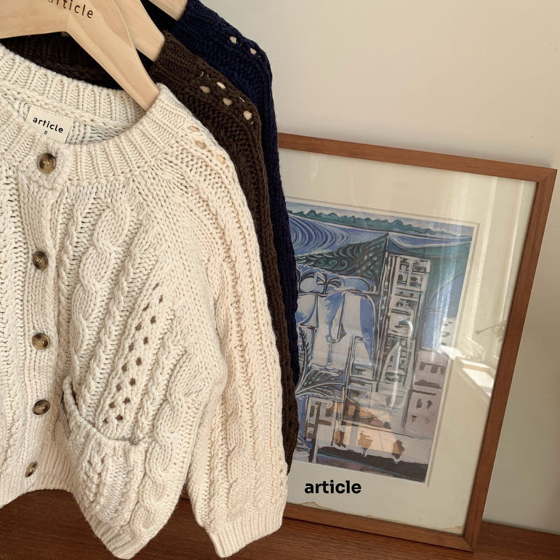 Article - Korean Children Fashion - #Kfashion4kids - Eyelet Fisherman Cardigan - 11
