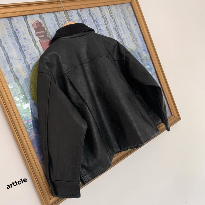 Article - Korean Children Fashion - #childofig - Pound Leather Jacket - 6