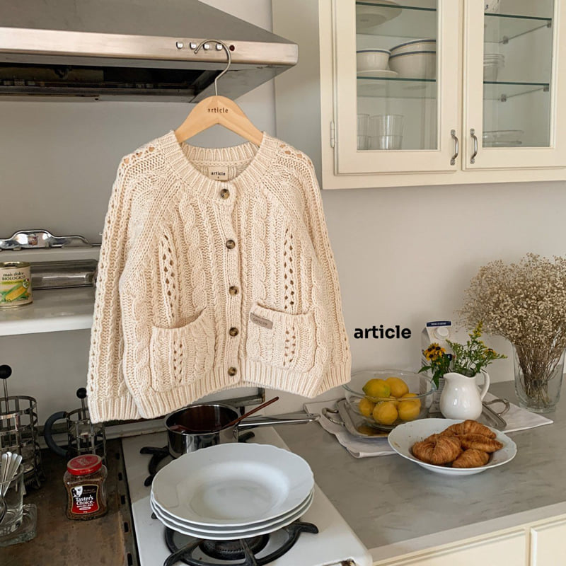 Article - Korean Children Fashion - #childofig - Eyelet Fisherman Cardigan - 3
