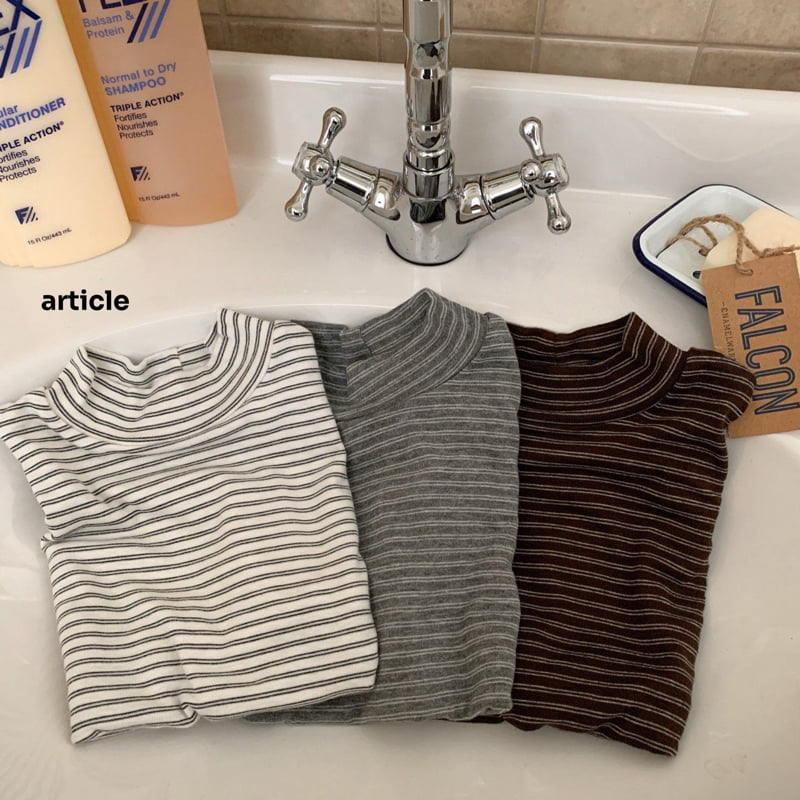 Article - Korean Children Fashion - #childrensboutique - Touch Stripe Turtleneck - 10
