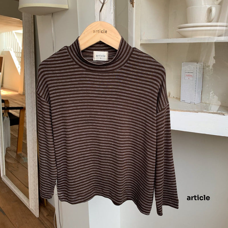 Article - Korean Children Fashion - #kidzfashiontrend - Touch Stripe Turtleneck - 2