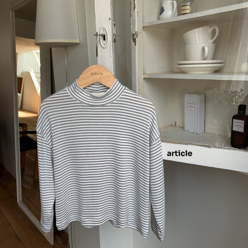 Article - Korean Children Fashion - #minifashionista - Touch Stripe Turtleneck - 6