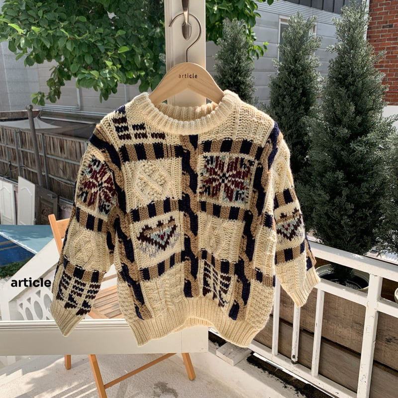 Article - Korean Children Fashion - #minifashionista - Block Knit - 2