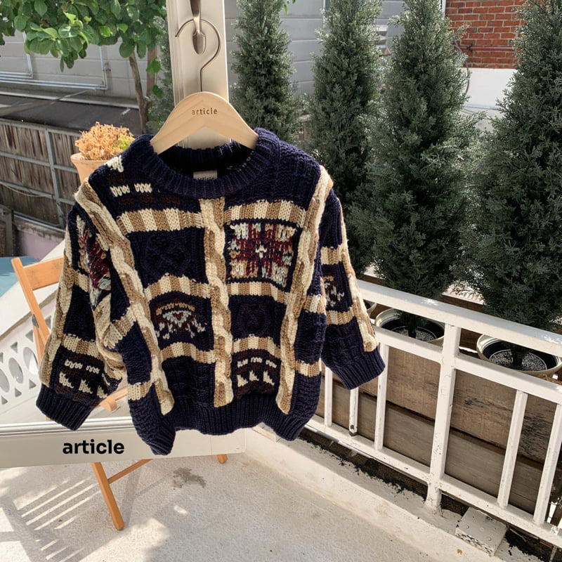 Article - Korean Children Fashion - #stylishchildhood - Block Knit - 6