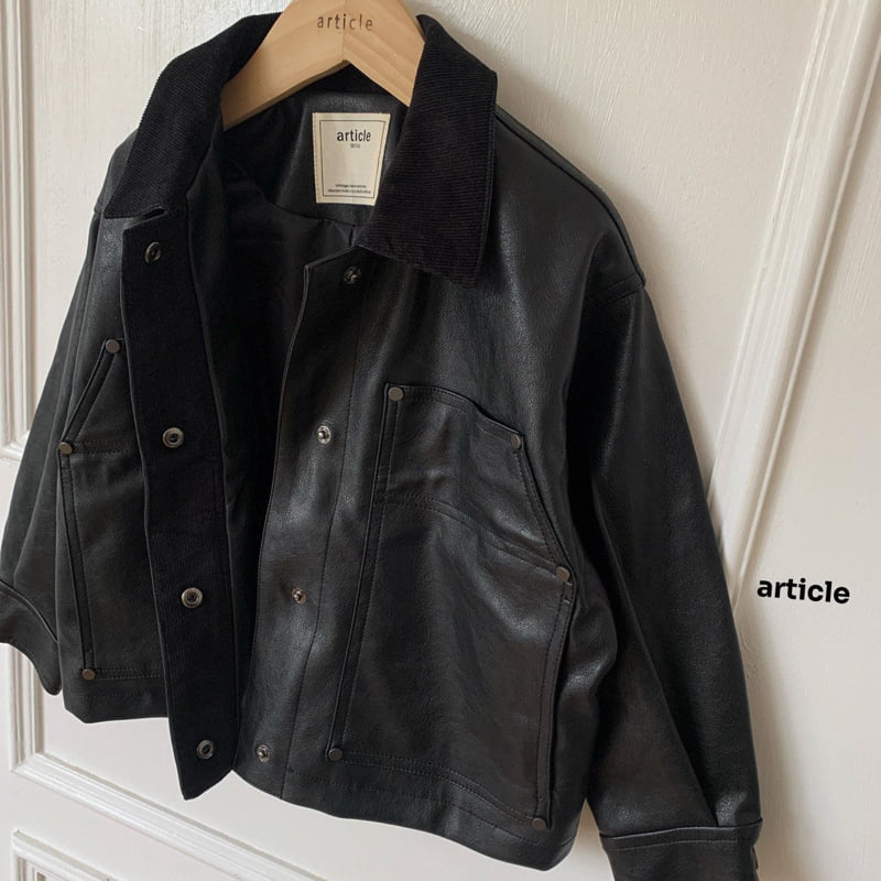 Article - Korean Children Fashion - #todddlerfashion - Pound Leather Jacket - 3