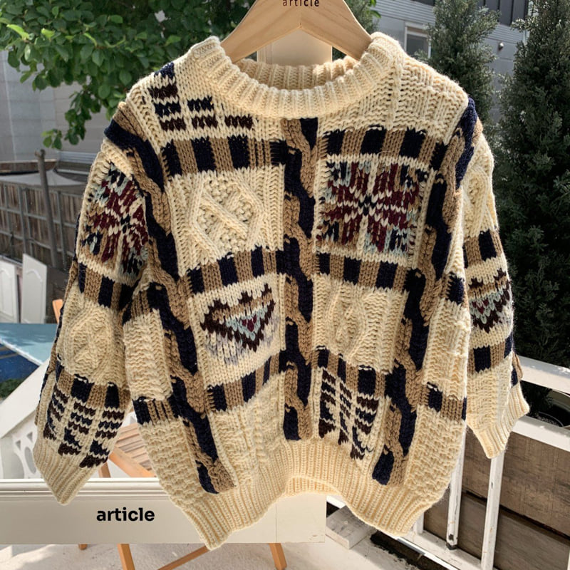 Article - Korean Children Fashion - #prettylittlegirls - Block Knit - 4