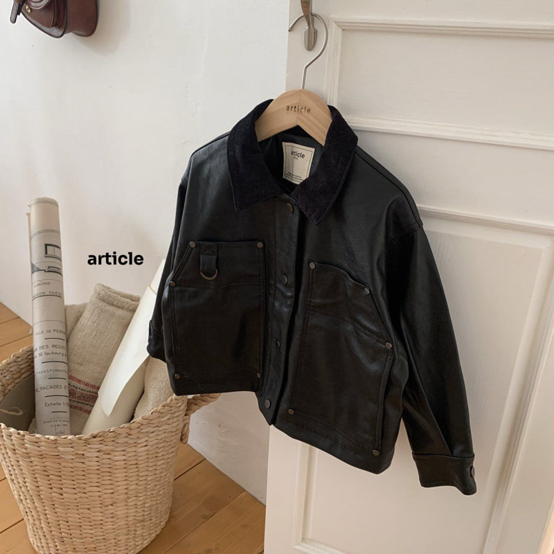 Article - Korean Children Fashion - #todddlerfashion - Pound Leather Jacket - 4
