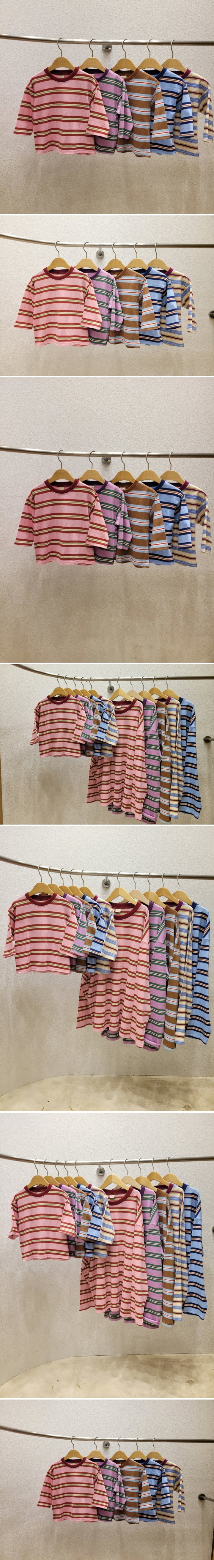 Atree - Korean Women Fashion - #momslook - Fresh Stripe Tee (Mom)
