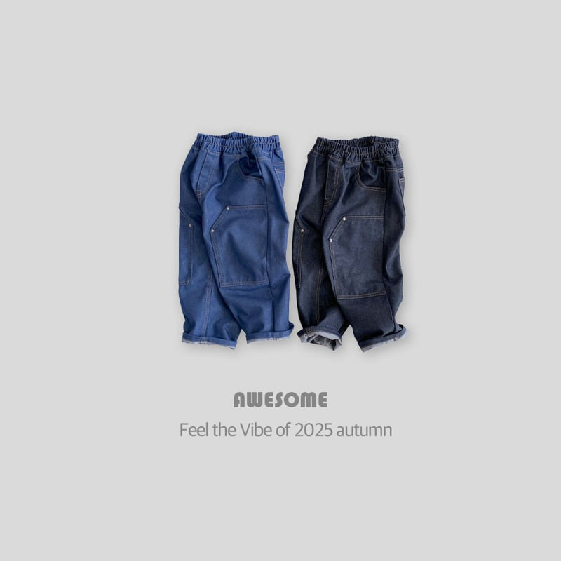Awesome Bebe - Korean Children Fashion - #childofig - Rivet Work Denim Pants - 10