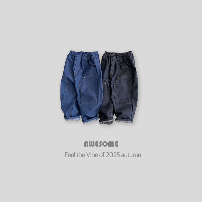 Awesome Bebe - Korean Children Fashion - #fashionkids - Rivet Work Denim Pants