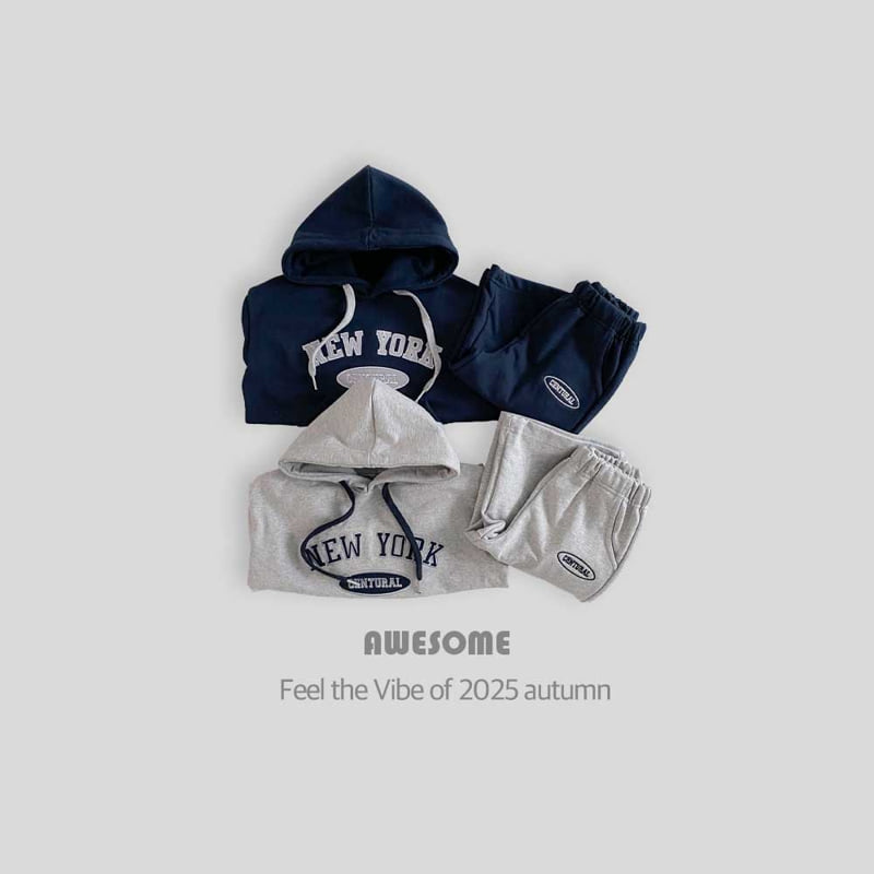 Awesome Bebe - Korean Children Fashion - #kidsstore - New York CP Terry Hood Set - 6