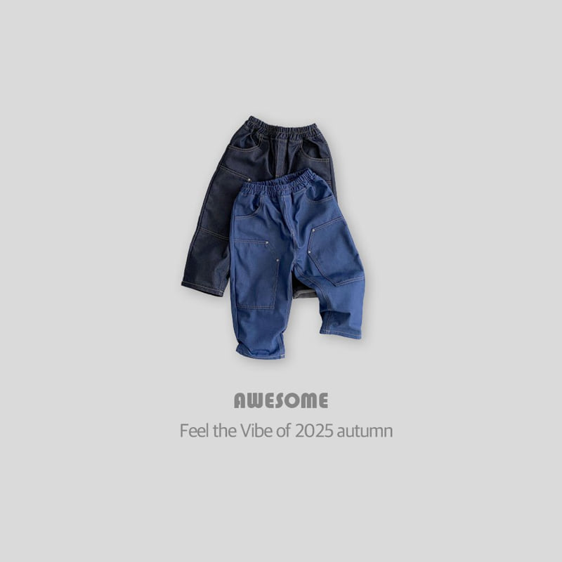 Awesome Bebe - Korean Children Fashion - #minifashionista - Rivet Work Denim Pants - 8