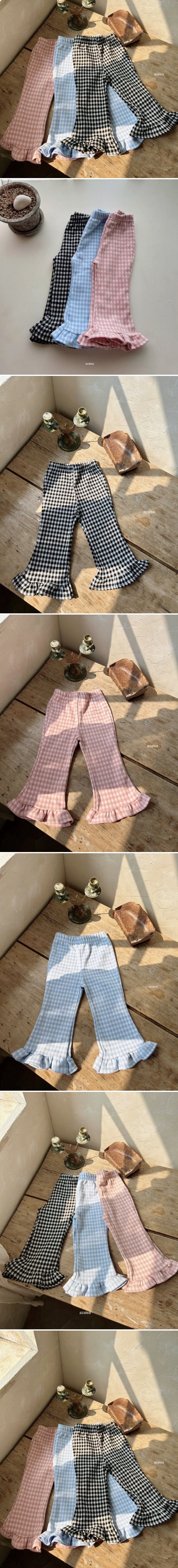 Azalea - Korean Children Fashion - #kidsshorts - Mono Check Bootcut Pants - 2