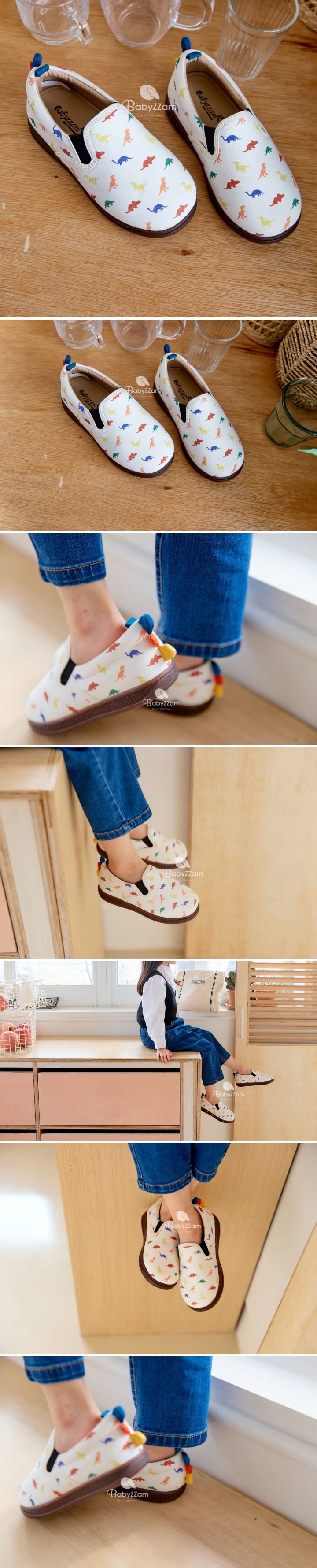 Babyzzam - Korean Children Fashion - #prettylittlegirls - Y859 LED Dino Shoes