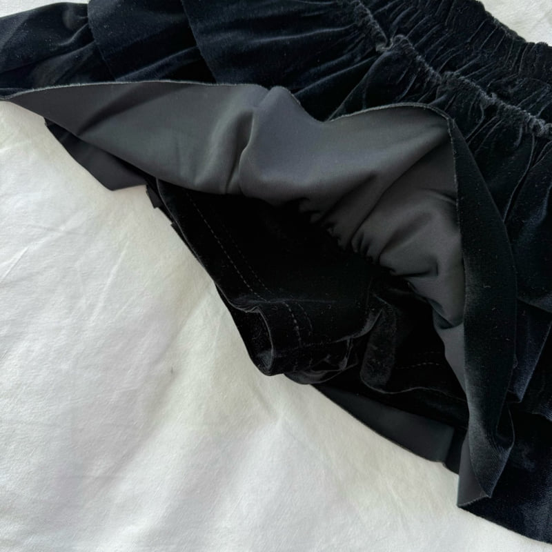 Bailey - Korean Children Fashion - #kidsshorts - Velvet Tiered Pants - 6