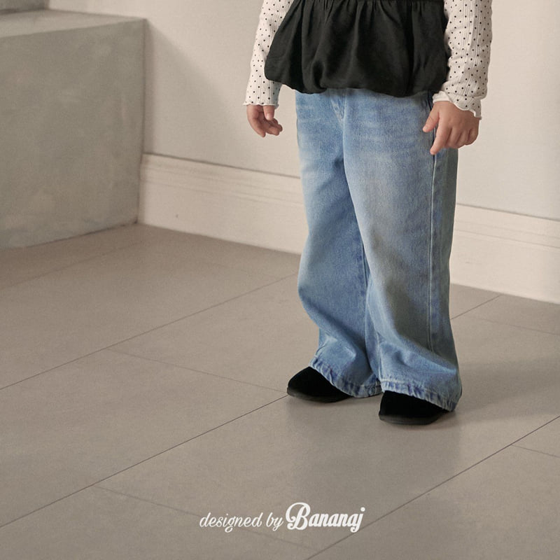Banana J - Korean Children Fashion - #minifashionista - Unbalanced Denim Pants - 7