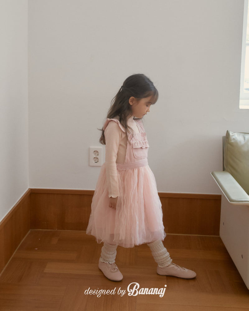 Banana J - Korean Children Fashion - #prettylittlegirls - Bingo Stripe Tee - 12