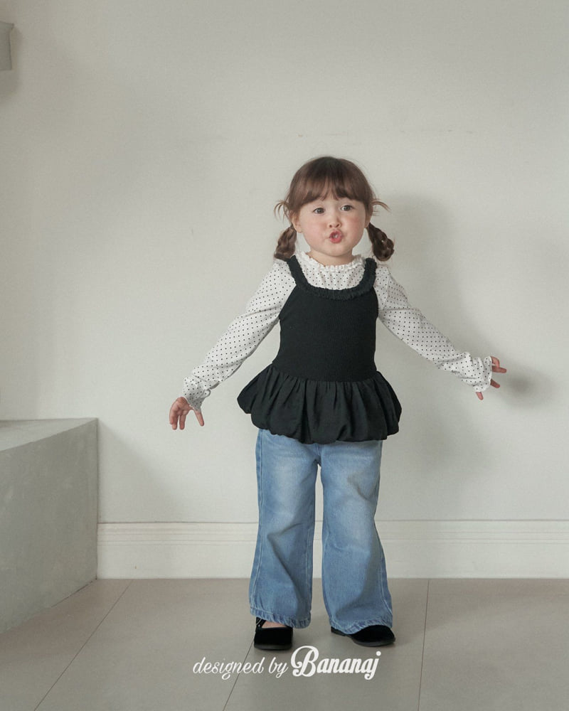 Banana J - Korean Children Fashion - #prettylittlegirls - Unbalanced Denim Pants - 8