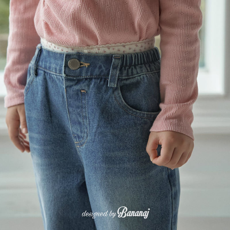 Banana J - Korean Children Fashion - #stylishchildhood - Unbalanced Denim Pants - 11