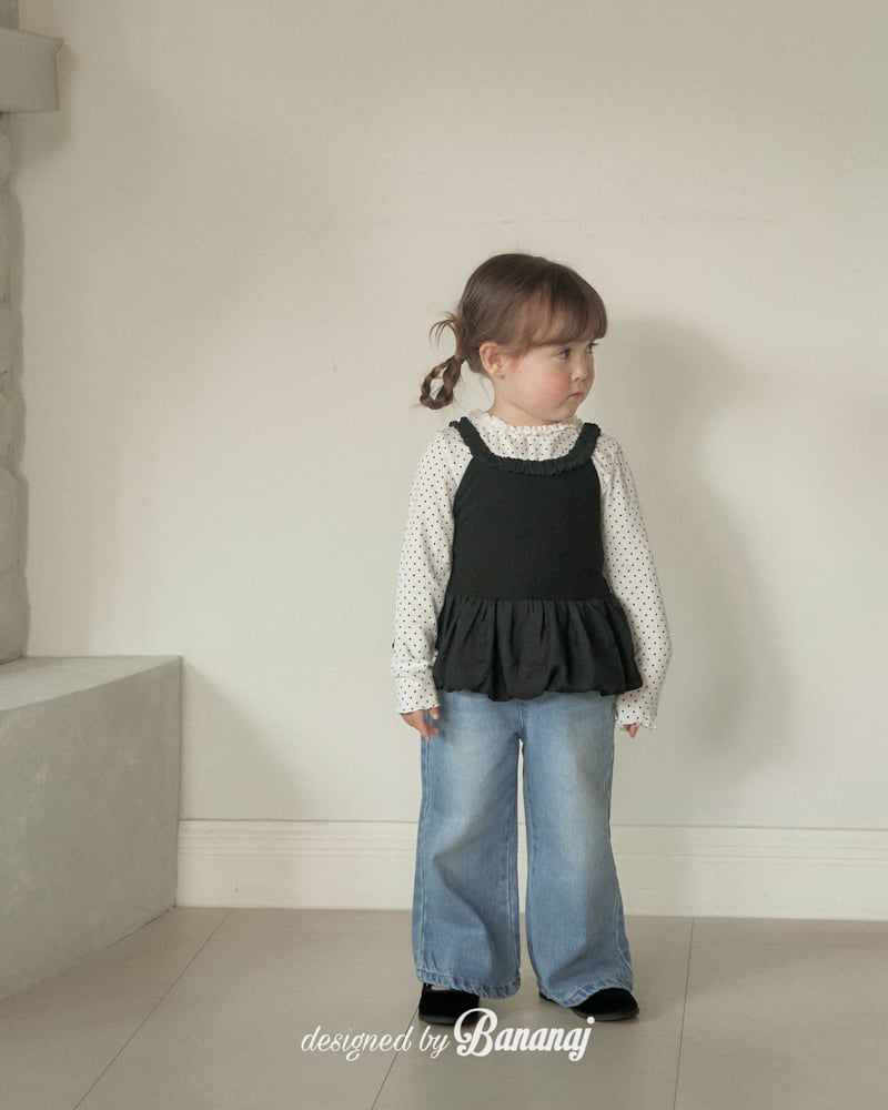 Banana J - Korean Children Fashion - #todddlerfashion - Unbalanced Denim Pants - 9