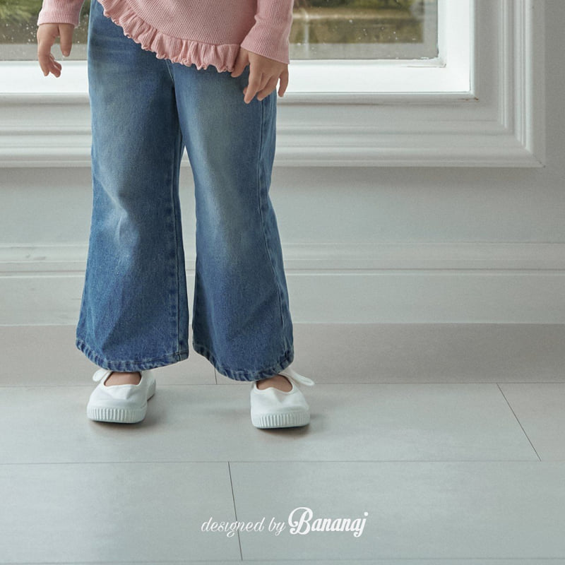 Banana J - Korean Children Fashion - #toddlerclothing - Unbalanced Denim Pants - 10