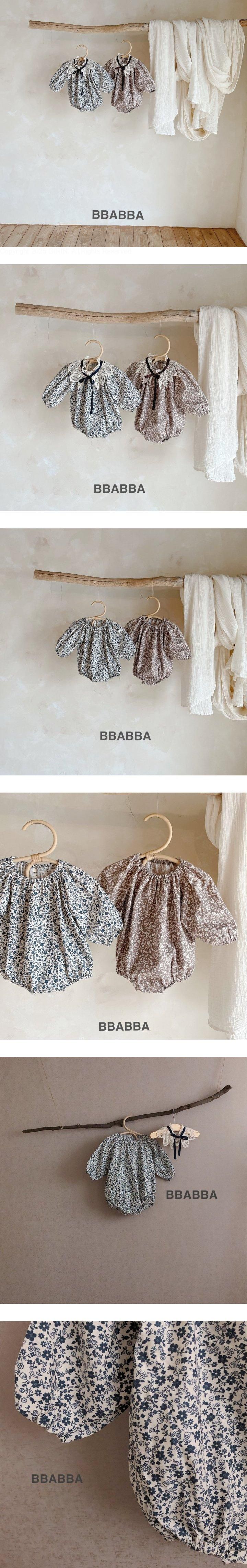 Bbabba - Korean Baby Fashion - #babyfever - Navy Brown Flower Suit