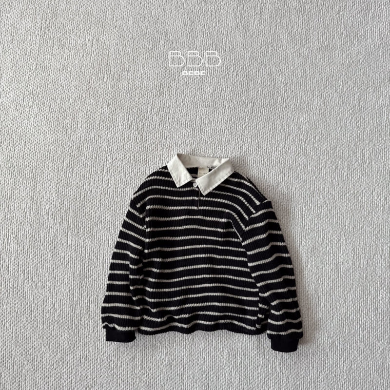 Bella Bambina - Korean Baby Fashion - #babyboutique - Bebe Stripe Knit Collar Tee
